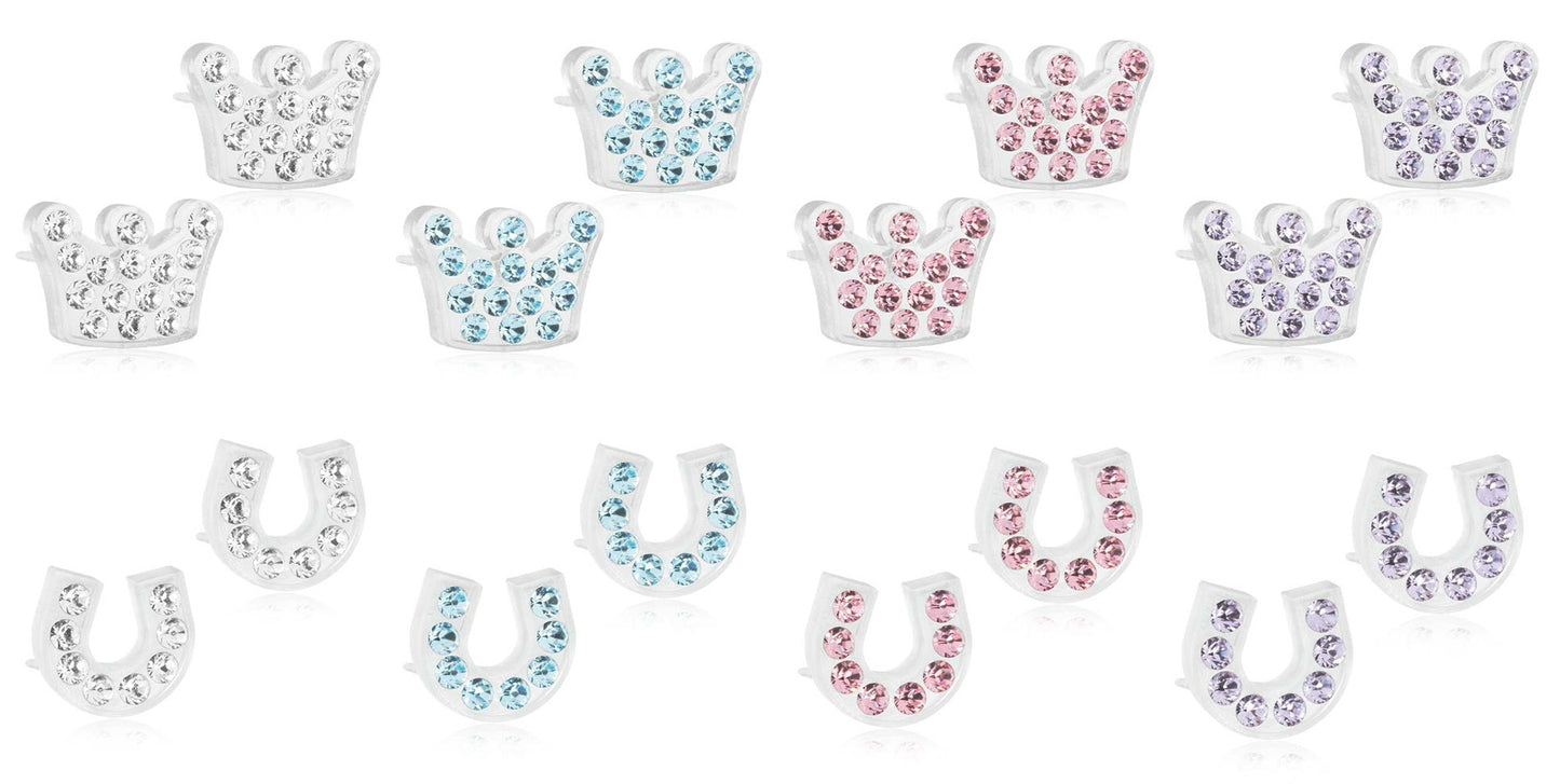 Brilliance 7mm & 9mm Earrings- 100% Nickel Free Medical Plastic