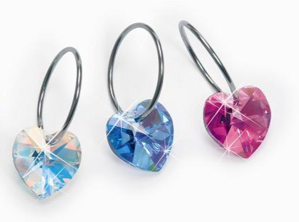 Sleepers with Assorted Crystal Shapes - Natural Titanium